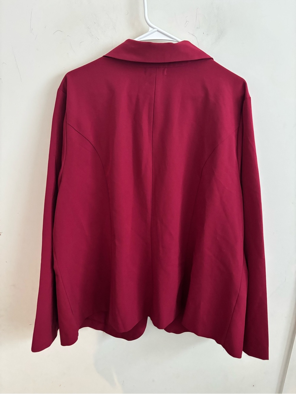 Torrid Blazer Burgundy 3X Grunge Carrier Open Front Button Minimalist Office - Picture 6 of 7